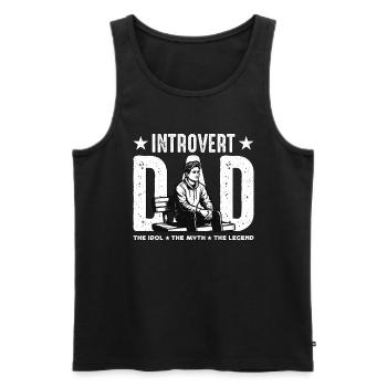 Introvert Dad The Idol The Myth The Legend Bookish - Männer Premium Bio Tank Top - Schwarz - Vorne - AI Model Male 178 light (178cm)