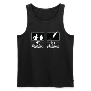 Writing Lover My Problem My Pictogram Mom Dad - Men's Premium Organic Tank Top - black - Front - Michal (187cm)