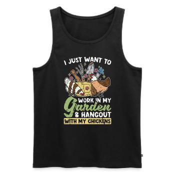 Gardener I Just Want To Work In My Home Garden - Men's Premium Organic Tank Top - black - Front - AI Model Male 178 light (178cm)