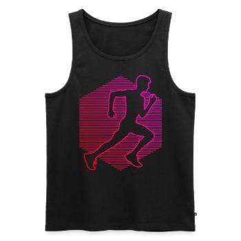 Fitness, Course à pied, Course à pied, Jogging, Cross Country Femmes - Débardeur bio Premium Homme - noir - Devant - AI Model Male 178 light (178cm)