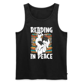 Reading In Peace Loves Reading Books Avid Reader - Men's Premium Organic Tank Top - black - Front - Michal (187cm)