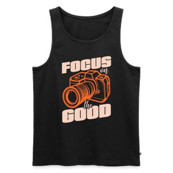 Photographer Focus On The Good Photograph Camera - Männer Premium Bio Tank Top - Schwarz - Vorne - AI Model Male 178 light (178cm)