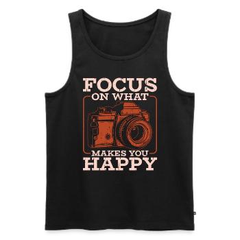 Photographer Focus On What Makes You Happy Camera - Männer Premium Bio Tank Top - Schwarz - Vorne - AI Model Male 178 light (178cm)