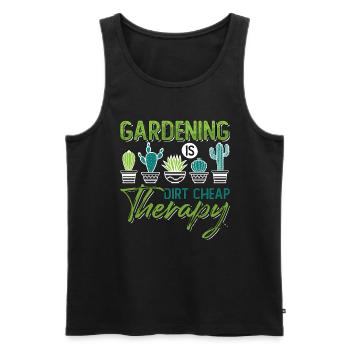 Le jardinage du jardinier est une plantation thérapeutique bon marché - Débardeur bio Premium Homme - noir - Devant - AI Model Male 178 light (178cm)