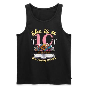 Reading She Is A 10 But She Buys Way Too Bookish - Männer Premium Bio Tank Top - Schwarz - Vorne - Michal (187cm)