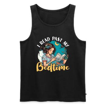 Reading I Read Past My Bedtime Loves Reading Books - Men's Premium Organic Tank Top - black - Front - AI Model Male 178 light (178cm)