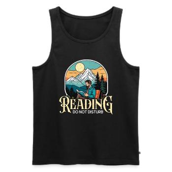 Reading Do Not Disturb Bookworm Literature Bookish - Männer Premium Bio Tank Top - Schwarz - Vorne - AI Model Male 178 light (178cm)
