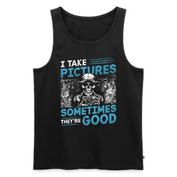 Photographer I Take Pictures Sometimes Photo Shoot - Männer Premium Bio Tank Top - Schwarz - Vorne - AI Model Male 178 light (178cm)