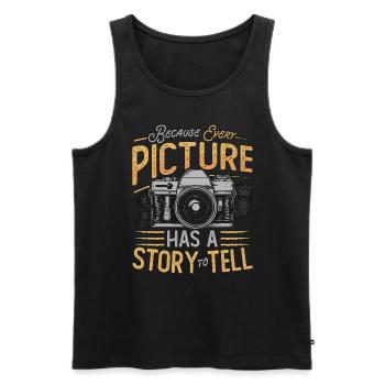 Photographer Because Every Picture Has Cameraman - Männer Premium Bio Tank Top - Schwarz - Vorne - AI Model Male 178 light (178cm)