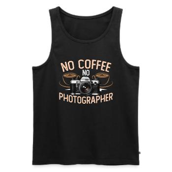 Photographe Pas de café Pas de photographie Amateur de café - Débardeur bio Premium Homme - noir - Devant - Michal (187cm)