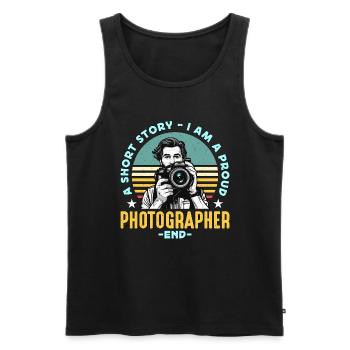 Photographer A Short Story I Am A Proud Cameraman - Männer Premium Bio Tank Top - Schwarz - Vorne - AI Model Male 178 light (178cm)