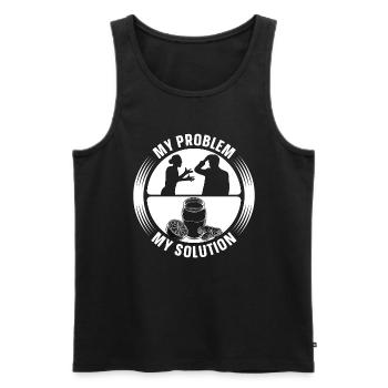 Kombucha Lover My Problem My Pictogram Dad Mom - Men's Premium Organic Tank Top - black - Front - Michal (187cm)
