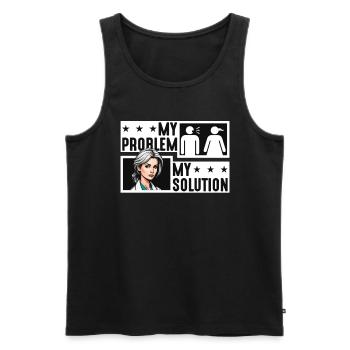 Psychiatre Mon problème Mon pictogramme Maman thérapeute - Débardeur bio Premium Homme - noir - Devant - Michal (187cm)