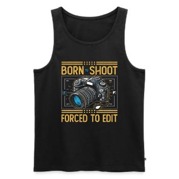 Photographer Born To Shoot Forced To Edit Camera - Männer Premium Bio Tank Top - Schwarz - Vorne - AI Model Male 178 light (178cm)
