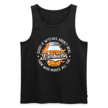 Kombucha Dude If Witches Aren't Real Home Brewing - Men's Premium Organic Tank Top - black - Front - AI Model Male 178 light (178cm)