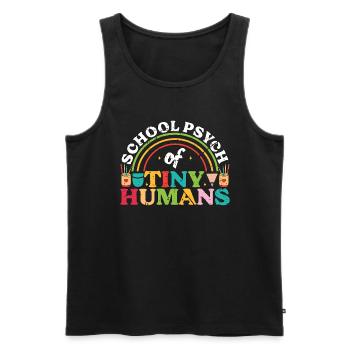 School Psych Of Tiny Humans Psychology Teacher - Männer Premium Bio Tank Top - Schwarz - Vorne - AI Model Male 178 light (178cm)