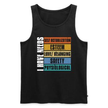 School Psych I Have Needs Psychologist Counseling - Männer Premium Bio Tank Top - Schwarz - Vorne - Michal (187cm)