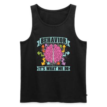Comportement psychologique à l’école C’est ce que nous faisons Counseling - Débardeur bio Premium Homme - noir - Devant - Michal (187cm)