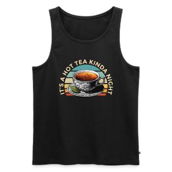 It's A Hot Tea Kinda Retro Tea Party Coffee Lover - Men's Premium Organic Tank Top - black - Front - AI Model Male 178 light (178cm)