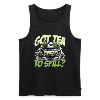 Hot Tea Got Tea To Spill Chamomile Hot Drink Lover - Männer Premium Bio Tank Top - Schwarz - Vorne - Michal (187cm)