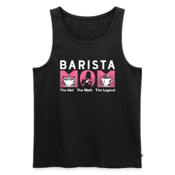 Barista Mom The Idol The Myth Loves Coffee Bean - Männer Premium Bio Tank Top - Schwarz - Vorne - AI Model Male 178 light (178cm)