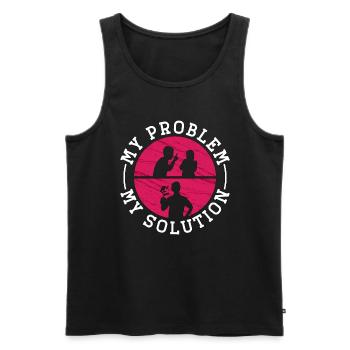 Barista My Problem My Pictogram Mom Latte Artist - Männer Premium Bio Tank Top - Schwarz - Vorne - Michal (187cm)