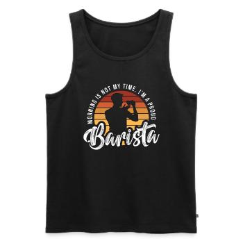 Barista Morning Is Not My Time I'm A Coffee Lover - Männer Premium Bio Tank Top - Schwarz - Vorne - AI Model Male 178 light (178cm)