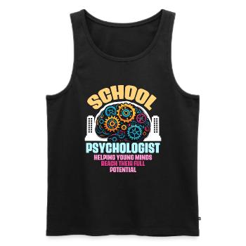 Psychologue scolaire Aider les jeunes esprits Counseling - Débardeur bio Premium Homme - noir - Devant - Michal (187cm)