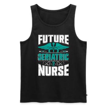 Future Geriatric Nurse Gerontological Nursing - Men's Premium Organic Tank Top - black - Front - AI Model Male 178 light (178cm)