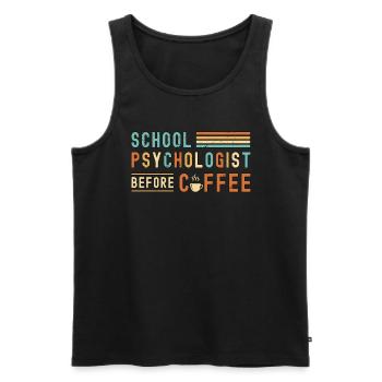 Psychologue scolaire avant conseiller Amateur de café - Débardeur bio Premium Homme - noir - Devant - Michal (187cm)