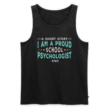 School Psych Une nouvelle Je suis un fier thérapeute - Débardeur bio Premium Homme - noir - Devant - Michal (187cm)