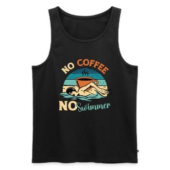 Swimmer No Coffee No Water Sports Coffee Lover - Men's Premium Organic Tank Top - black - Front - AI Model Male 178 light (178cm)
