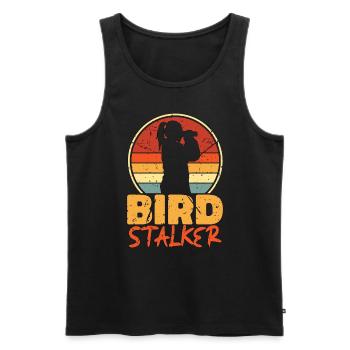 Birdwatching Bird Stalker Retro Zoologist Birding - Men's Premium Organic Tank Top - black - Front - AI Model Male 178 light (178cm)