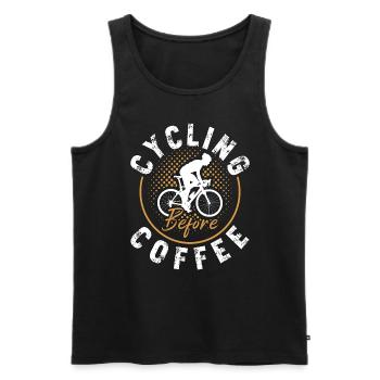 Faire du vélo avant le café Amateur de café en VTT - Débardeur bio Premium Homme - noir - Devant - Michal (187cm)