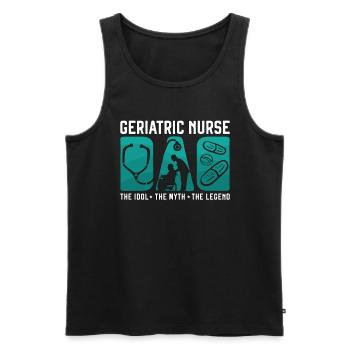 Geriatric Nurse Dad The Idol The Myth Caregiver - Men's Premium Organic Tank Top - black - Front - Michal (187cm)
