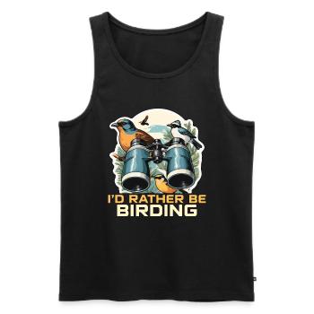 Birdwatching I'd Rather Be Birding Ornithologist - Men's Premium Organic Tank Top - black - Front - AI Model Male 178 light (178cm)