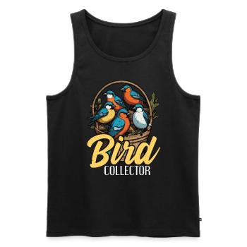 Birdwatching Bird Collector Birding Ornithologist - Men's Premium Organic Tank Top - black - Front - AI Model Male 178 light (178cm)