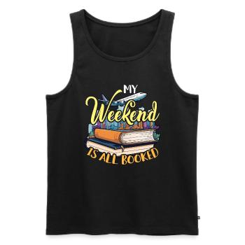 Book Editor My Weekend Is All Booked Novelist - Männer Premium Bio Tank Top - Schwarz - Vorne - AI Model Male 178 light (178cm)