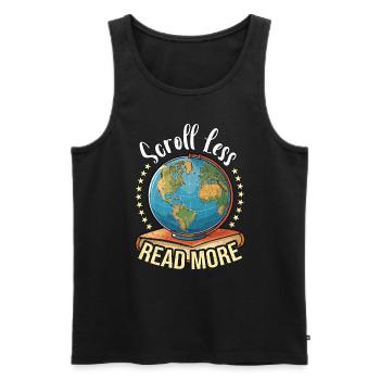 Literature Teacher Scroll Less Read More Reader - Men's Premium Organic Tank Top - black - Front - AI Model Male 178 light (178cm)