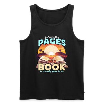 Literature Teacher Between The Pages Of Instructor - Männer Premium Bio Tank Top - Schwarz - Vorne - Michal (187cm)