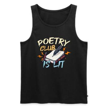 Poetry Lover Poetry Club Is Lit Journaling Bookish - Männer Premium Bio Tank Top - Schwarz - Vorne - AI Model Male 178 light (178cm)