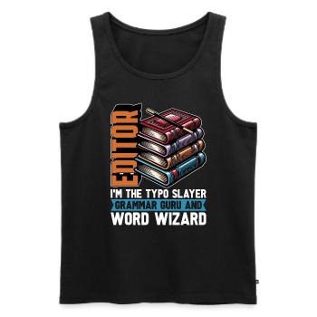 Book Editor I'm The Typo Slayer English Teacher - Männer Premium Bio Tank Top - Schwarz - Vorne - AI Model Male 178 light (178cm)