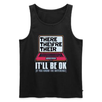 Book Editor There They're Their English Teacher - Männer Premium Bio Tank Top - Schwarz - Vorne - AI Model Male 178 light (178cm)
