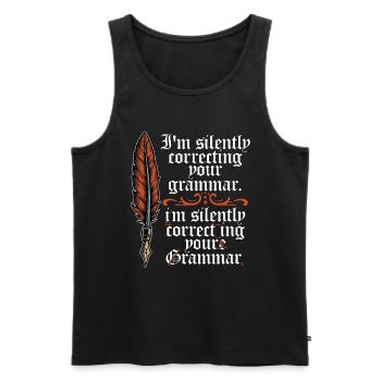 Book Editor I'm Silently Correcting Book Author - Männer Premium Bio Tank Top - Schwarz - Vorne - AI Model Male 178 light (178cm)