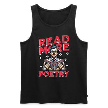 Amateur de poésie Lire plus Professeur de littérature de poésie - Débardeur bio Premium Homme - noir - Devant - Michal (187cm)