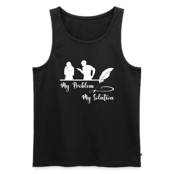Amoureux de la poésie Mon problème Ma solution Pictogramme Maman - Débardeur bio Premium Homme - noir - Devant - Michal (187cm)