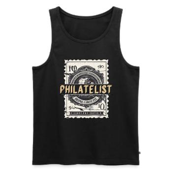 Stamp Collector Philatelist Loves Stamp Collecting - Männer Premium Bio Tank Top - Schwarz - Vorne - Michal (187cm)