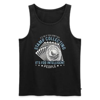 Stamp Collector It's Ok If You Don't Philately - Men's Premium Organic Tank Top - black - Front - Michal (187cm)