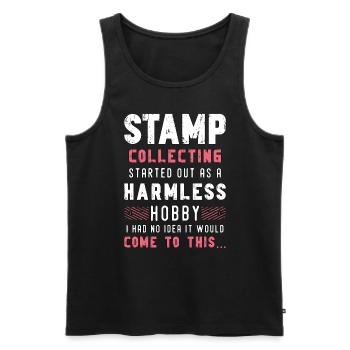 Stamp Collecting Started Out As A Stamp Lover - Männer Premium Bio Tank Top - Schwarz - Vorne - Michal (187cm)