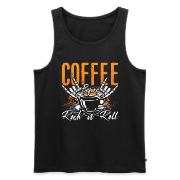 Rock N Roll Coffee avant Rock Music Coffee Lover - Débardeur bio Premium Homme - noir - Devant - Michal (187cm)